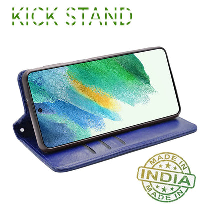 Pikkme Samsung Galaxy S21 Fe 5G Magnetic Flip Cover (Blue)