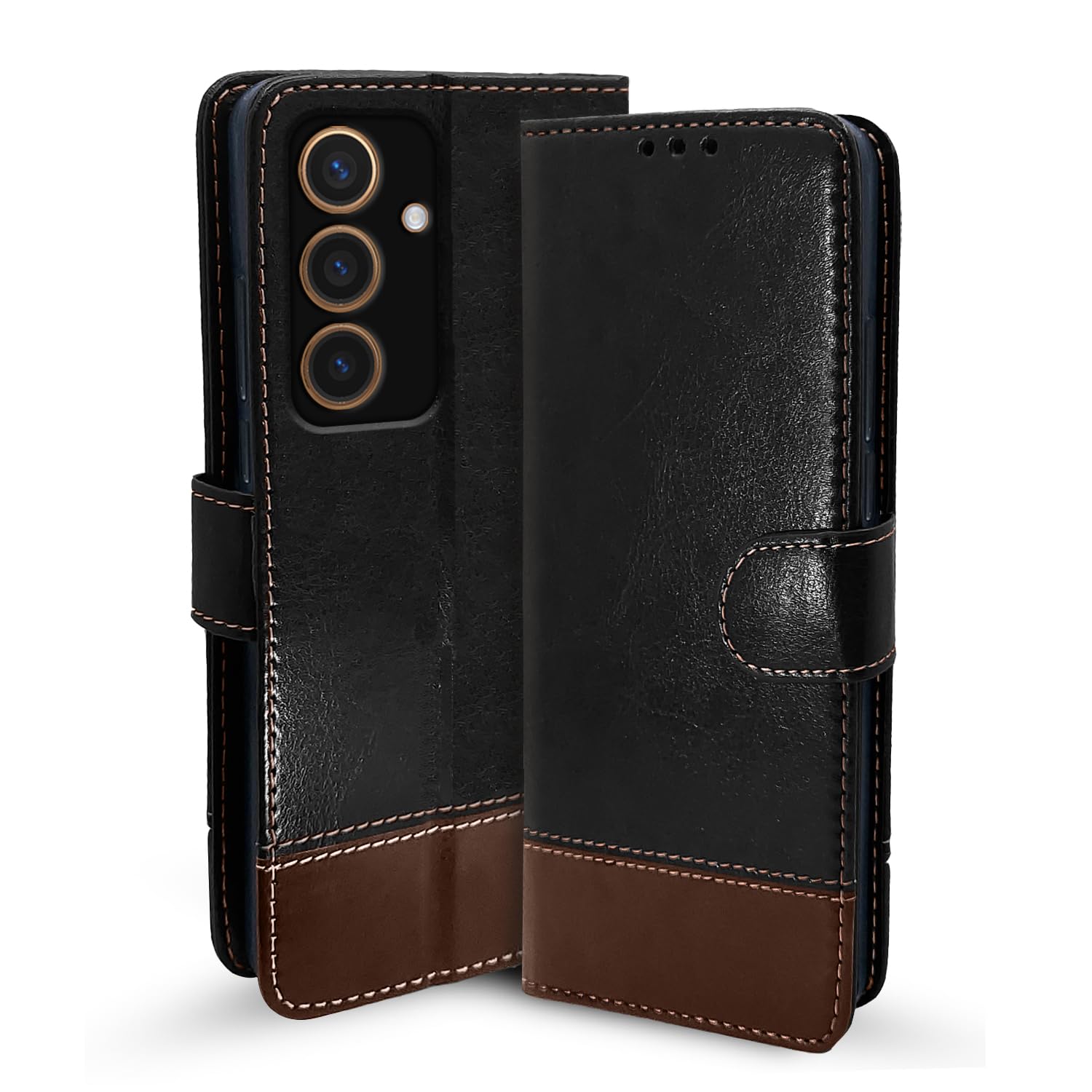 Pikkme black & brown flip case for Samsung S24 5G
