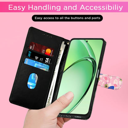 Pink flower Wallet mobile flip cover for Oppo K12x 5G – Pikkme – photo 7