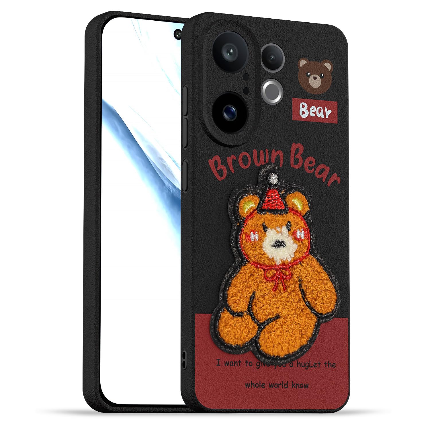Pikkme Vivo X200 FE 5G Plush Patch cherry phone cover