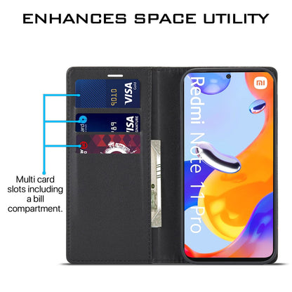 Pikkme Redmi Note 11 Pro/Note 11 Pro Plus 5G Wallet black wallet flip cover – photo 3