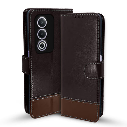 Pikkme Oppo A3 Pro 5G Magnetic coffee & brown mobile flip cover