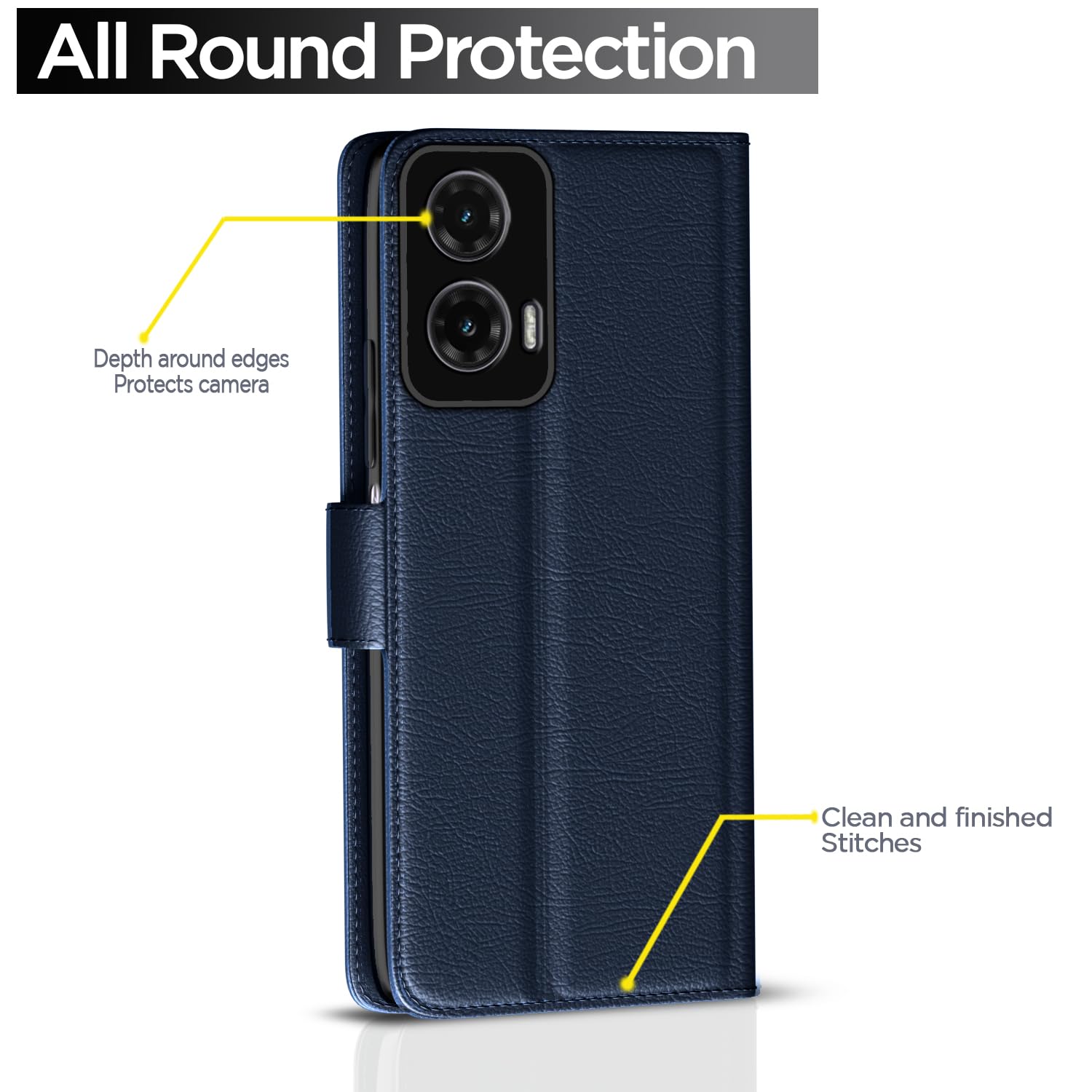 Pikkme blue Wallet mobile flip cover for Moto G35 5G – photo 4