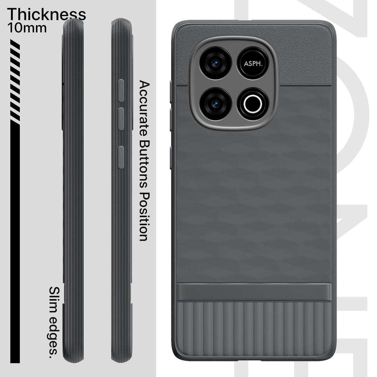 Pikkme iQOO Neo 10/Vivo Y300 GT 5G Silicone grey mobile cover – photo 3