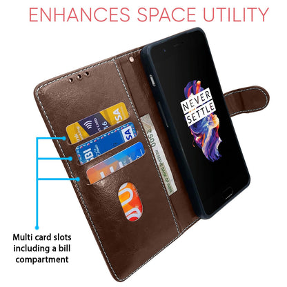 OnePlus 5 mobile flip cover in brown & coffee by Pikkme – photo 3