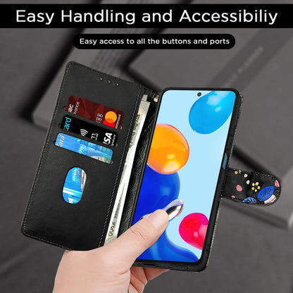 Redmi Note 11/Note 11s Wallet mobile flip cover in black flower by Pikkme – photo 6