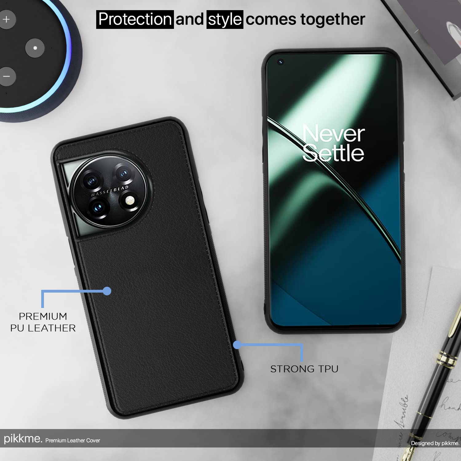Pikkme black Leather phone cover for OnePlus 11 5G – photo 4