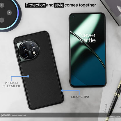 Pikkme black Leather phone cover for OnePlus 11 5G – photo 4