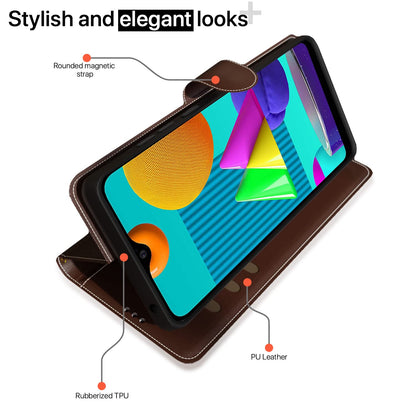 Pikkme Samsung M01 Magnetic brown & coffee mobile flip cover – photo 3