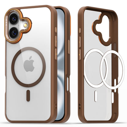 Brown mag-safe MagSafe back cover for iPhone 16 – Pikkme