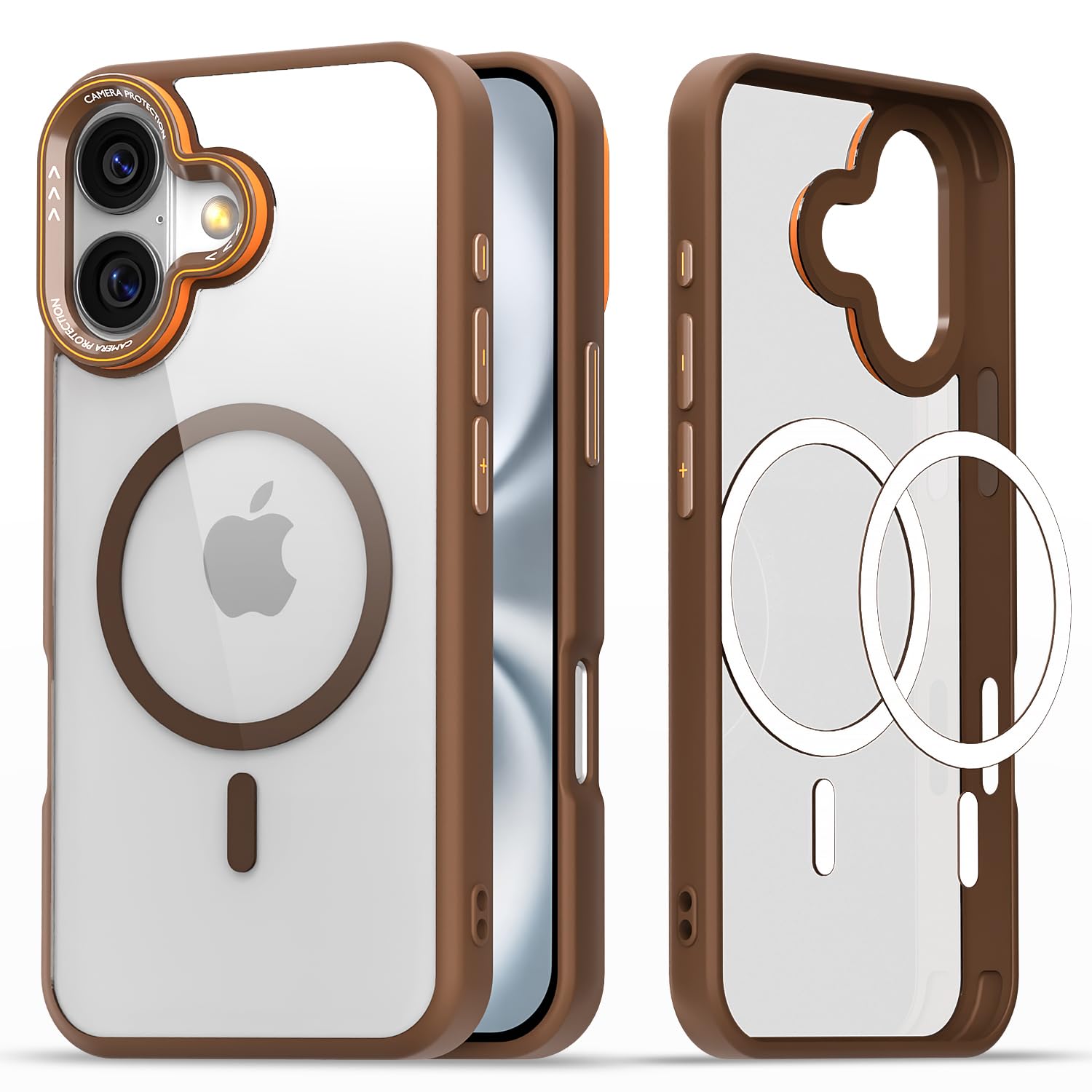 iPhone 17 MagSafe mobile back cover in brown mag-safe by Pikkme