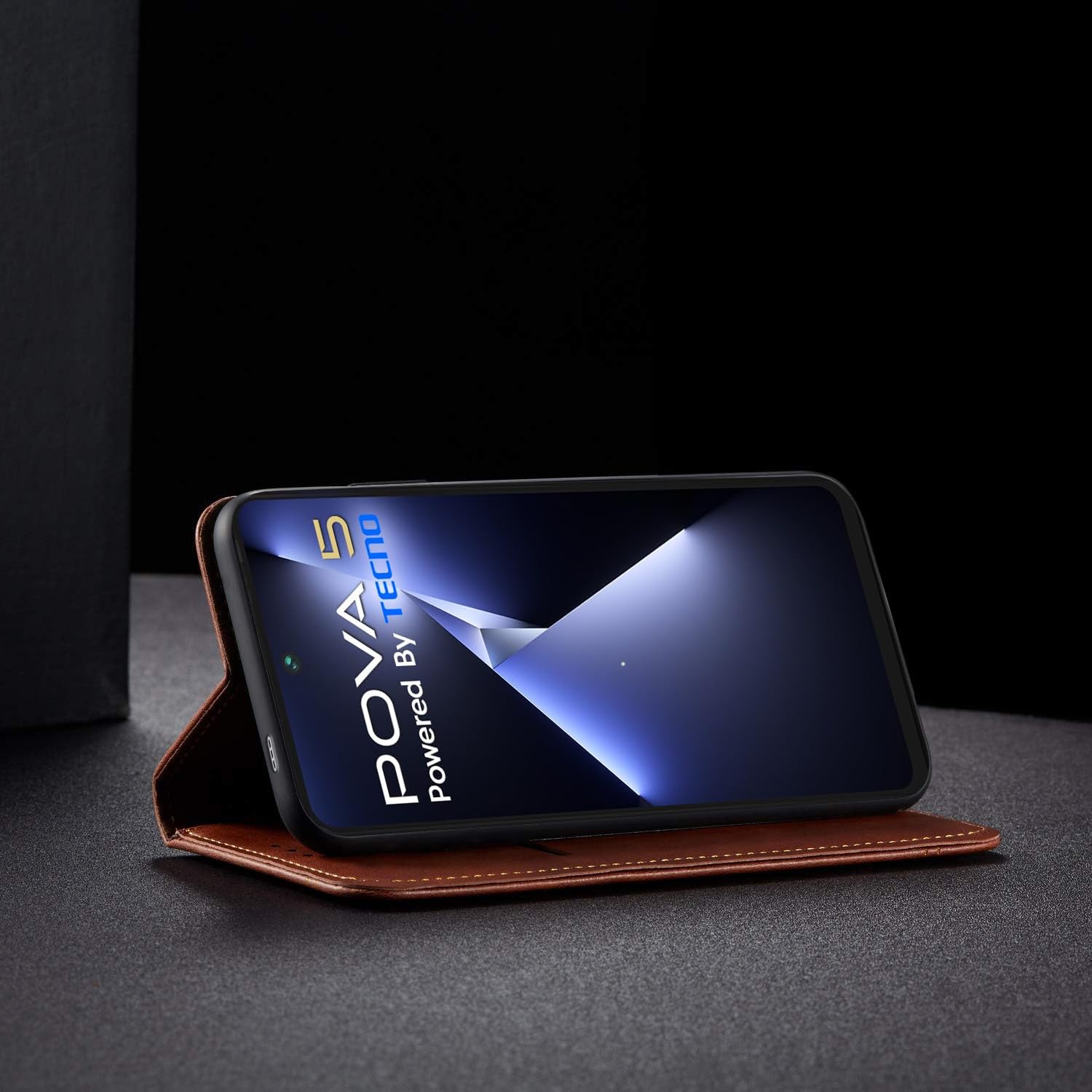 Brown Magnetic flip cover for Tecno Pova 5/Pova 5 Pro 5G – Pikkme – photo 4
