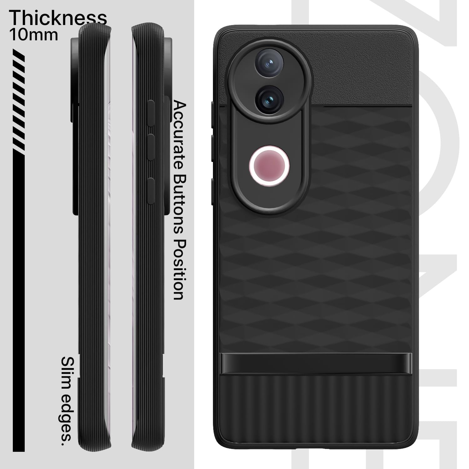 Pikkme Vivo V50 5G / V50e 5G Gencase Back cover (Black)