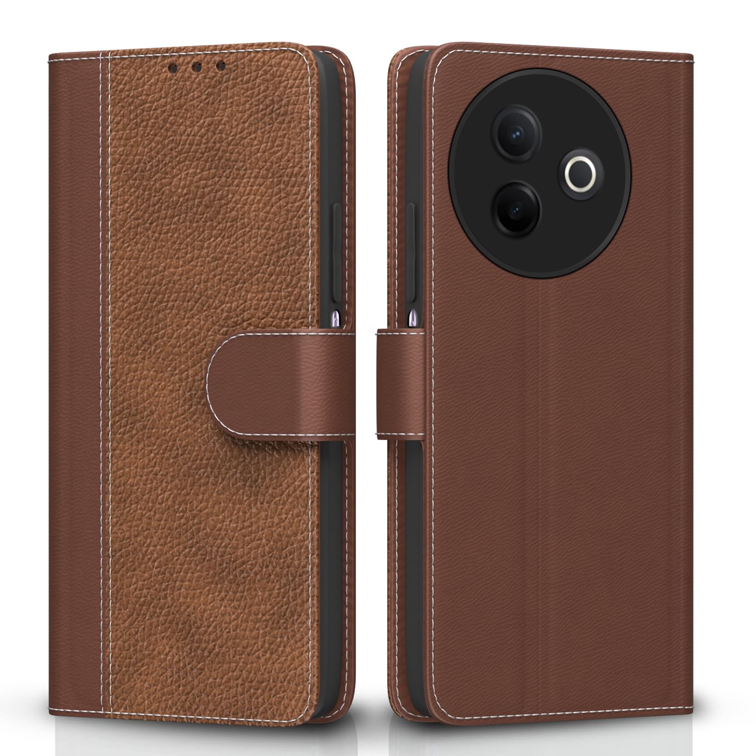Vivo Y39 5G Wallet flip cover in tan by Pikkme