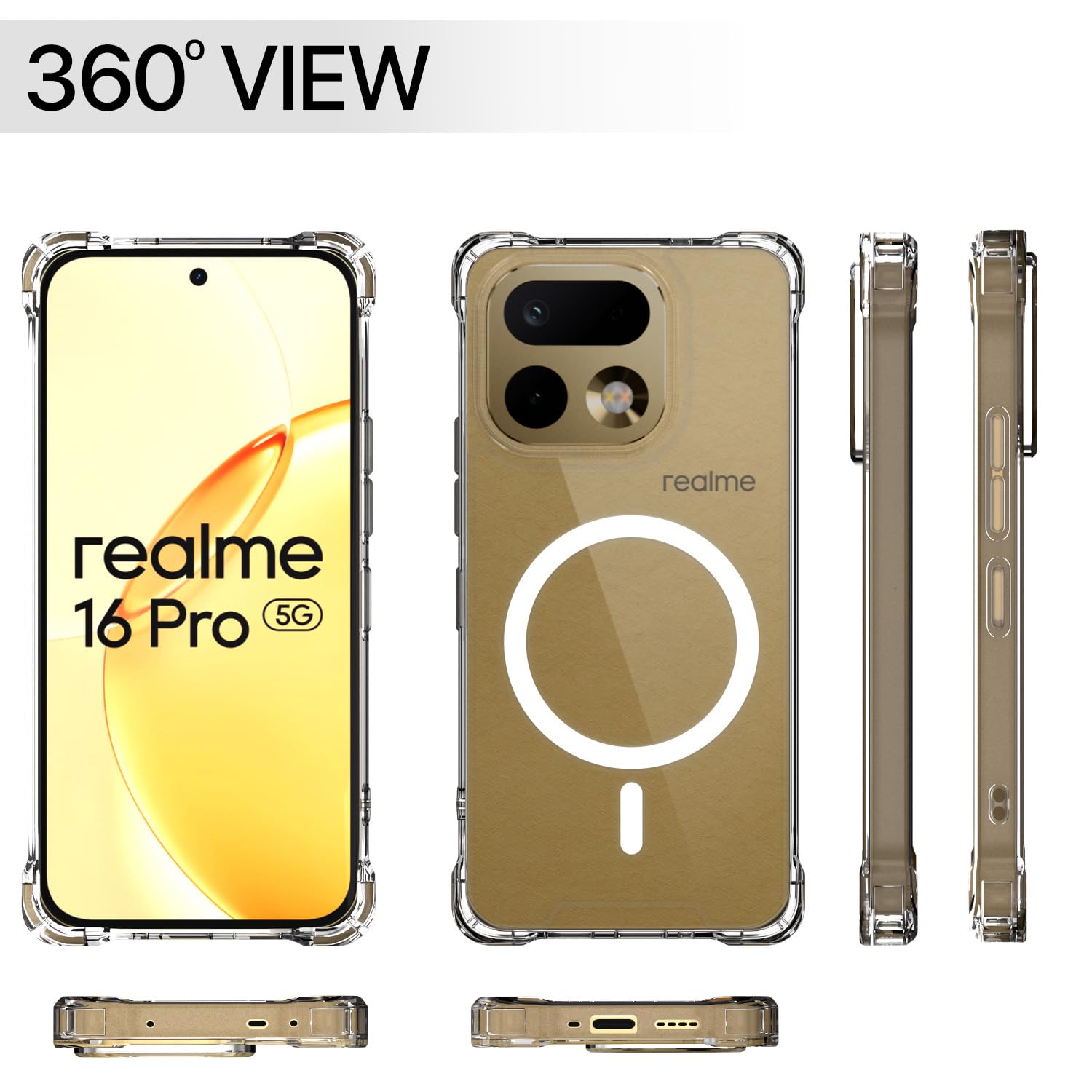 Transparent mag-safe MagSafe mobile back cover for Realme 16 Pro Plus 5G – Pikkme – photo 7