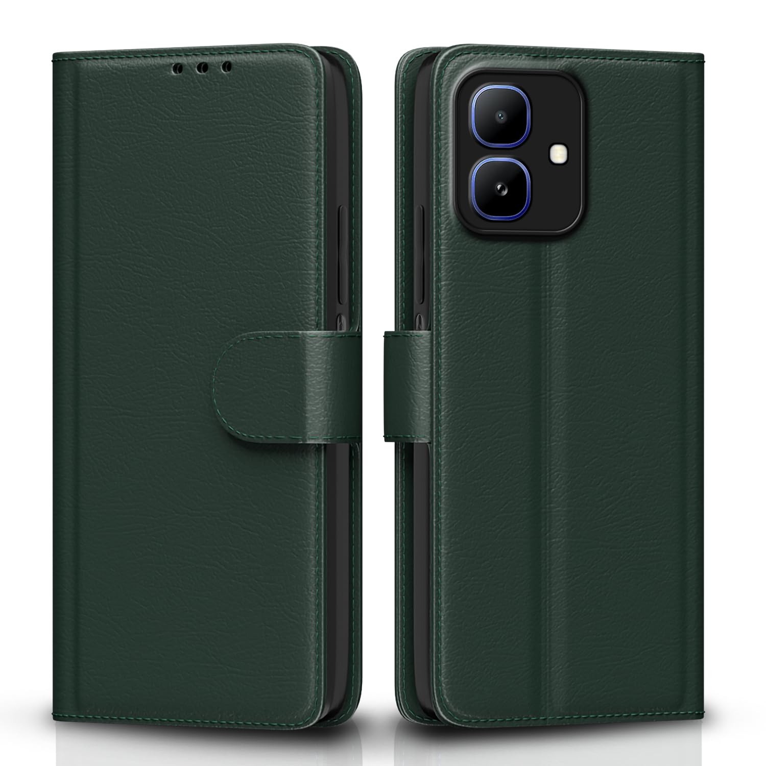 Pikkme green Wallet mobile flip cover for Infinix Smart 20