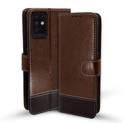 Infinix Note 10 flip cover in brown & coffee by Pikkme