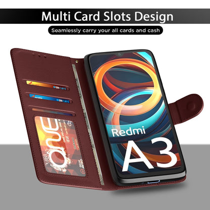 Pikkme Redmi A3 (2024) / Redmi A3x / Poco C61 Vintage Flip Cover (Brown)