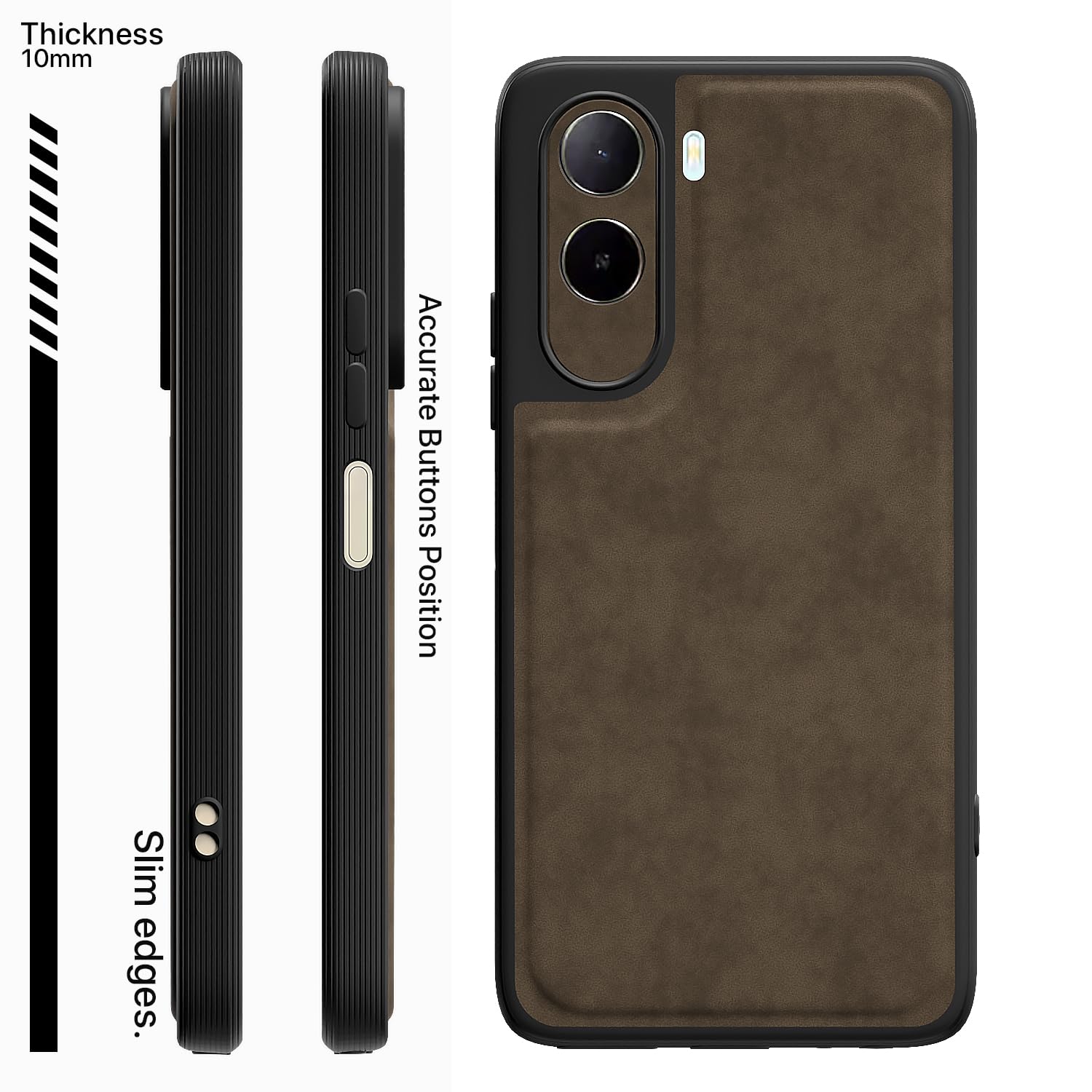 Pikkme coffee Leather back cover for Redmi A7 Pro/Poco C85x 5G – photo 3