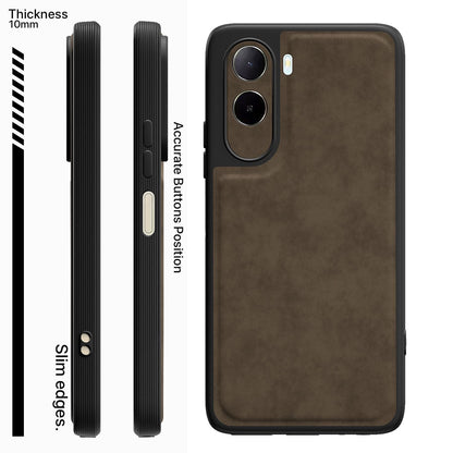 Pikkme coffee Leather back cover for Redmi A7 Pro/Poco C85x 5G – photo 3