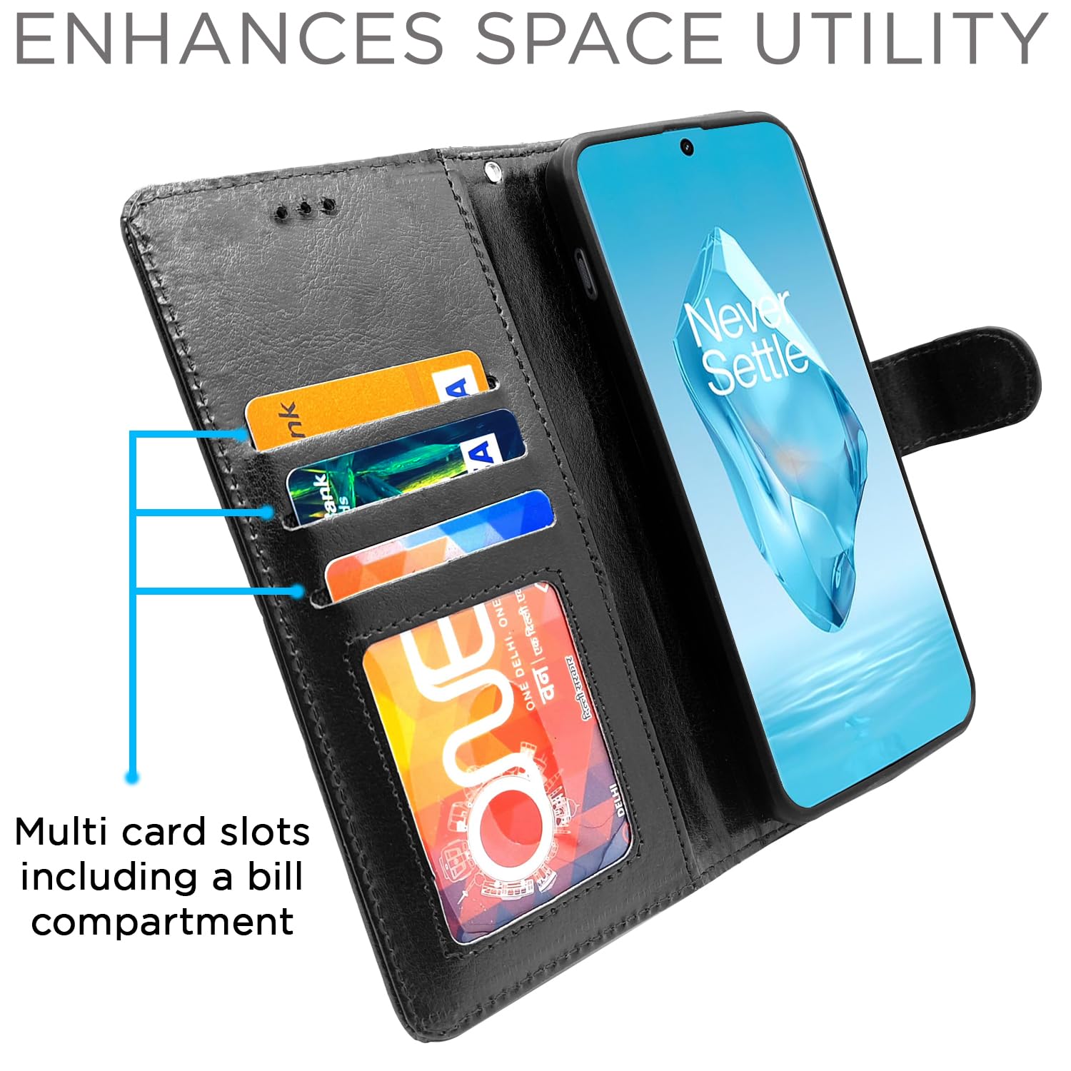 OnePlus 12R 5G flip case in black by Pikkme – photo 5