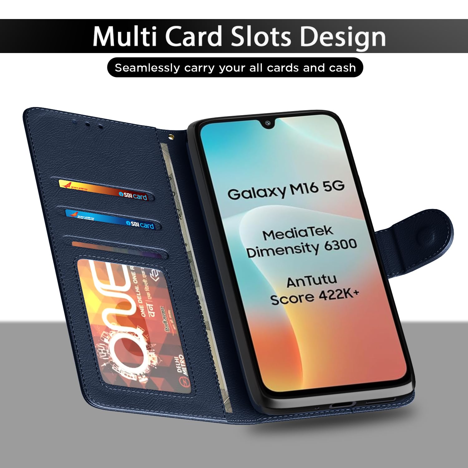 Blue Wallet flip case for Samsung M16 5G – Pikkme – photo 5