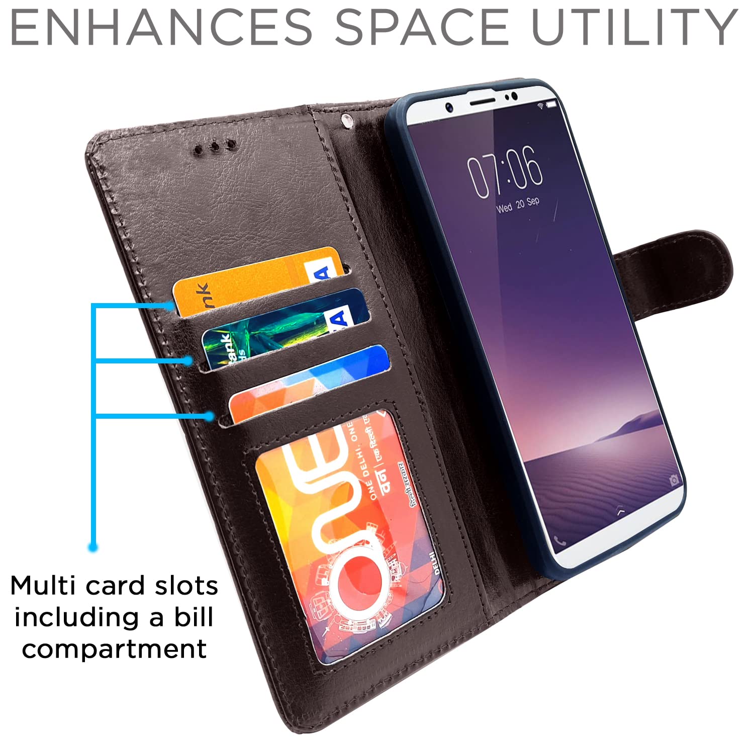 Pikkme Vivo V7 Plus  Vintage Flip Cover | Coffee