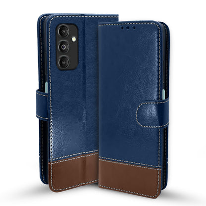 Pikkme Samsung M35 5G Magnetic blue & brown flip case
