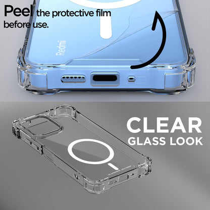 Redmi 12/Poco M6 Pro 5G MagSafe mobile back cover in transparent mag-safe by Pikkme – photo 3