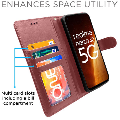 Brown Wallet flip case for Realme Narzo 60 5G – Pikkme – photo 3