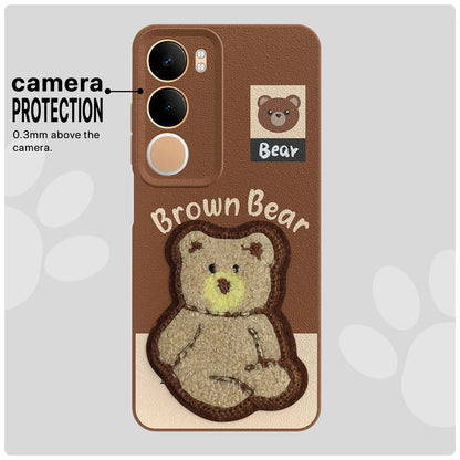 Pikkme brown Plush Patch back cover for Vivo Y19s/Y29 5G – photo 6