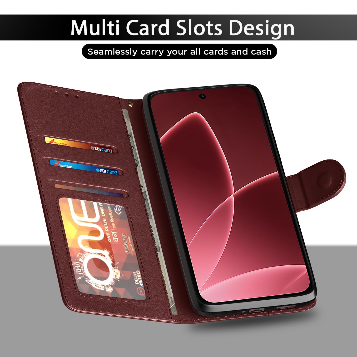 Brown flip cover for Oppo F33 Pro 5G – Pikkme – photo 5