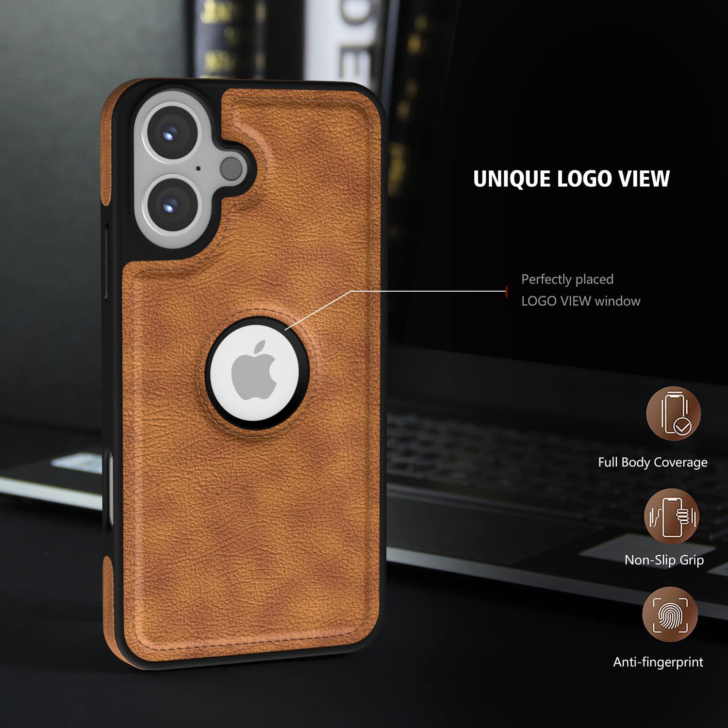Pikkme iPhone 16 Flexible Pu Leather Back Cover (Brown)