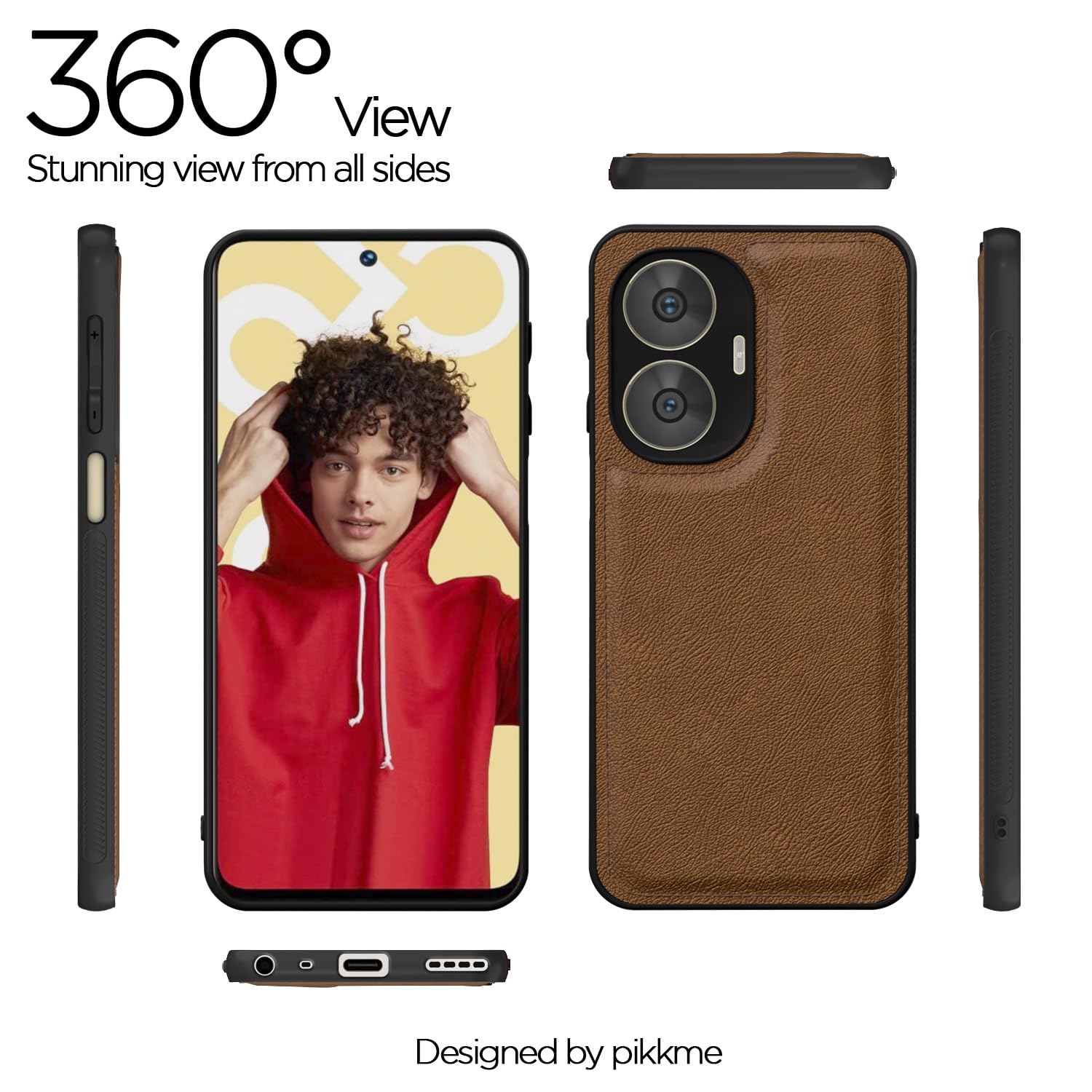 Pikkme brown Leather mobile cover for Realme C55/Narzo N55 – photo 2
