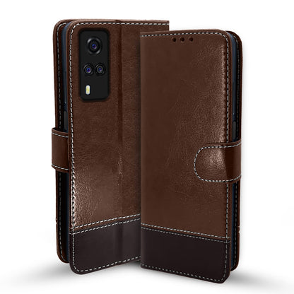 Vivo Y51/Y31 mobile flip cover in brown & coffee by Pikkme