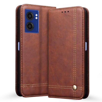 Pikkme Realme Narzo 50 5G/Oppo K10 5G/Oppo A57 Magnetic brown wallet flip cover