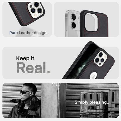 Pikkme iPhone 12 Pro Luxe Series | Velvet Cloth Inside PU Leather Back Case (Black)