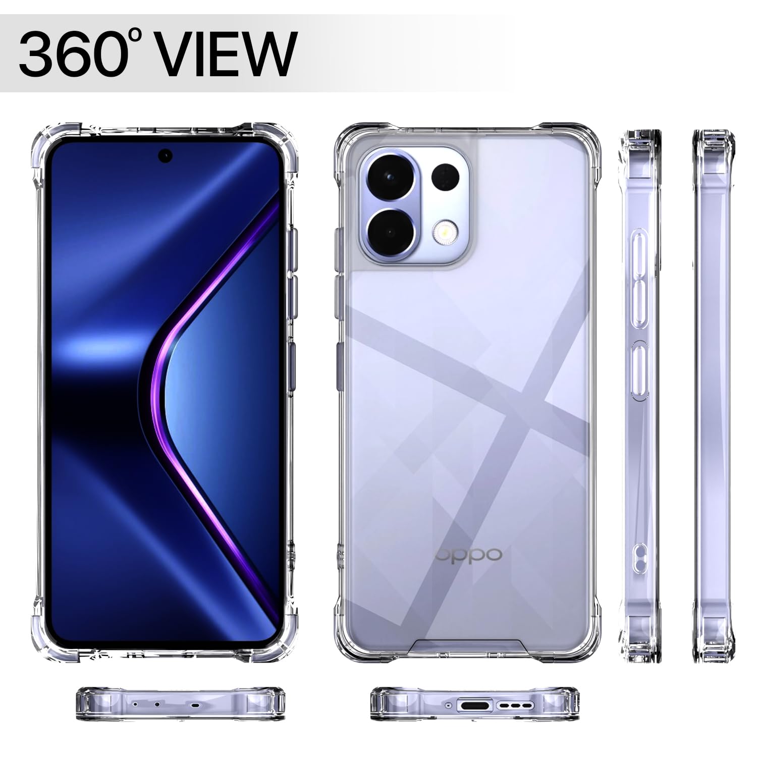 Pikkme Oppo K13 5G PC + TPU Crystal Clear Back Cover (Transparent)