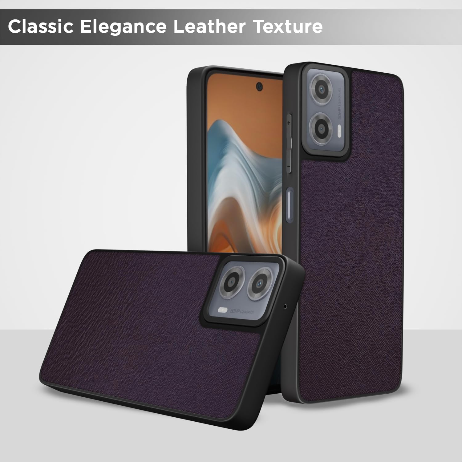 Moto G34/G45 5G Leatherback mobile back cover in cherry by Pikkme – photo 6