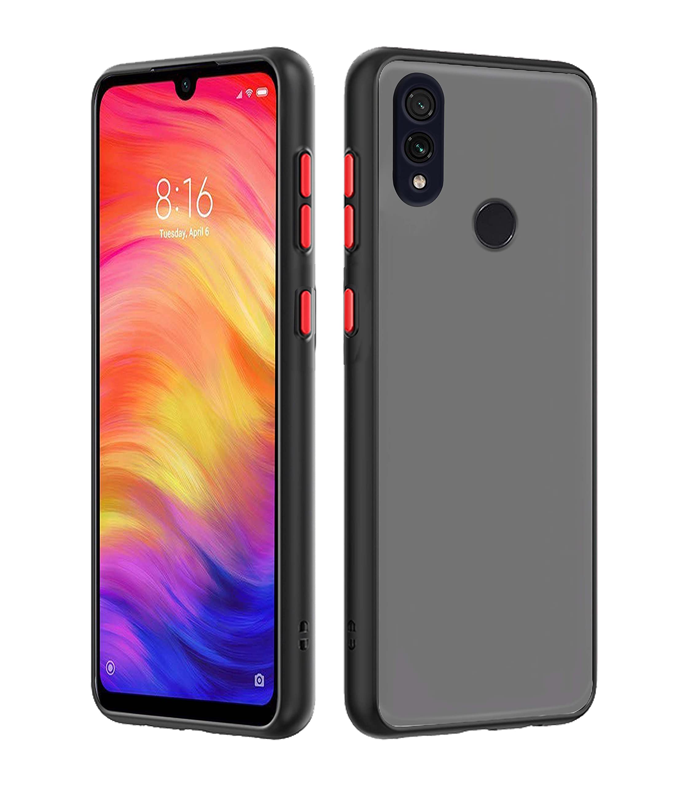 Redmi Note 7/Note 7 Pro/Note 7S Matte mobile cover in black by Pikkme