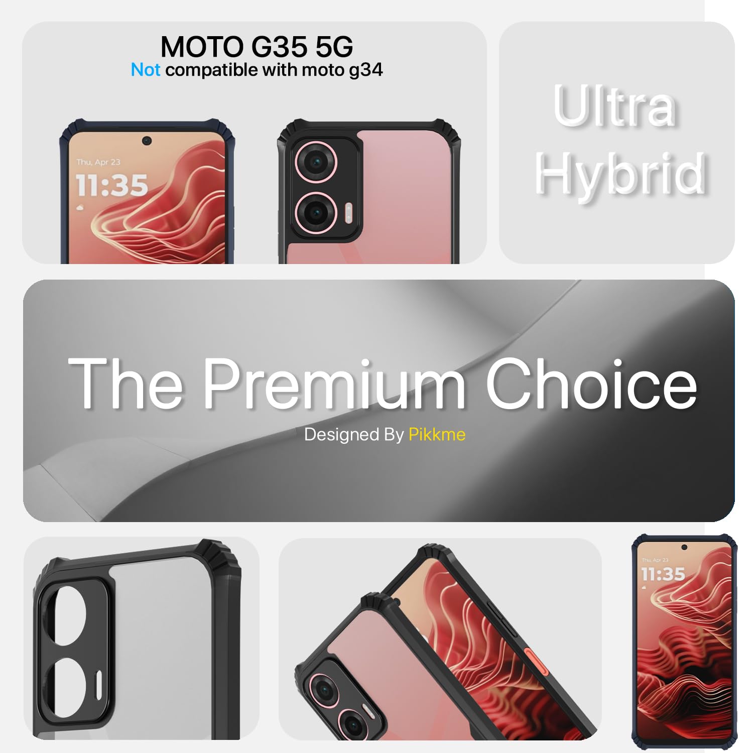 Black Clear phone cover for Moto G35 5G – Pikkme – photo 2