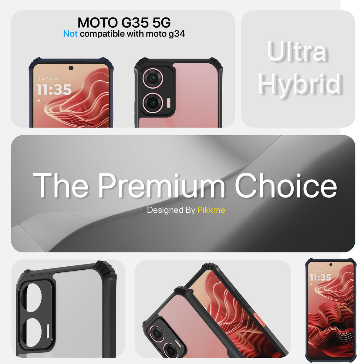 Black Clear phone cover for Moto G35 5G – Pikkme – photo 2