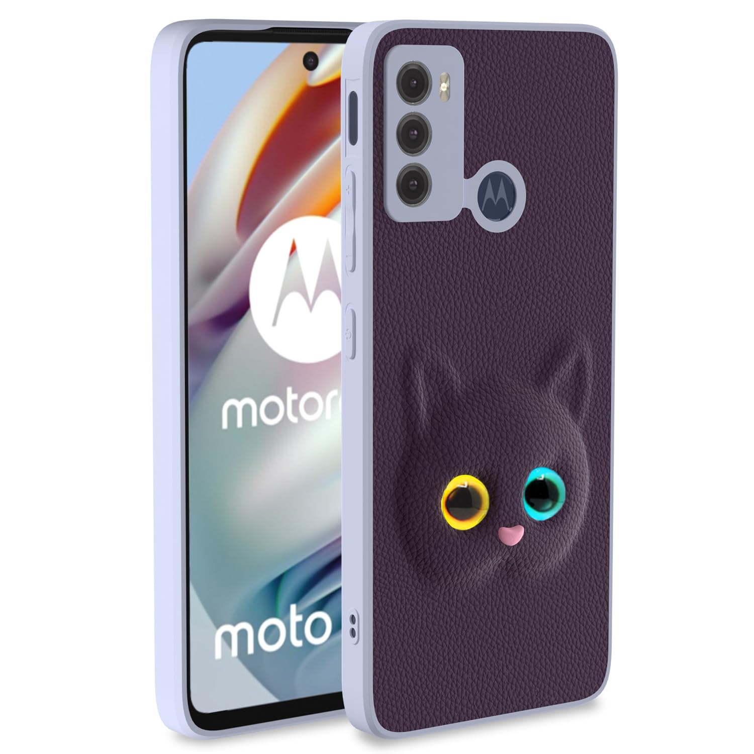 Moto G60/G40 Fusion Cat phone cover in purple by Pikkme