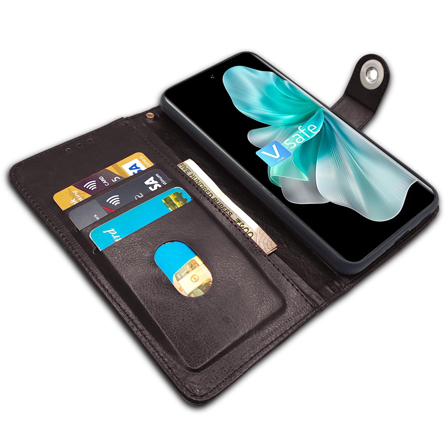 Pikkme coffee Button mobile flip cover for Vivo V30 5G – photo 3