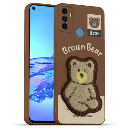 Pikkme Oppo A53 4G Plush Patch brown mobile cover