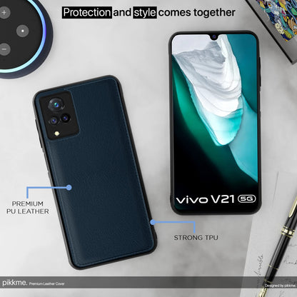 Vivo V21 5G back cover in blue by Pikkme – photo 5