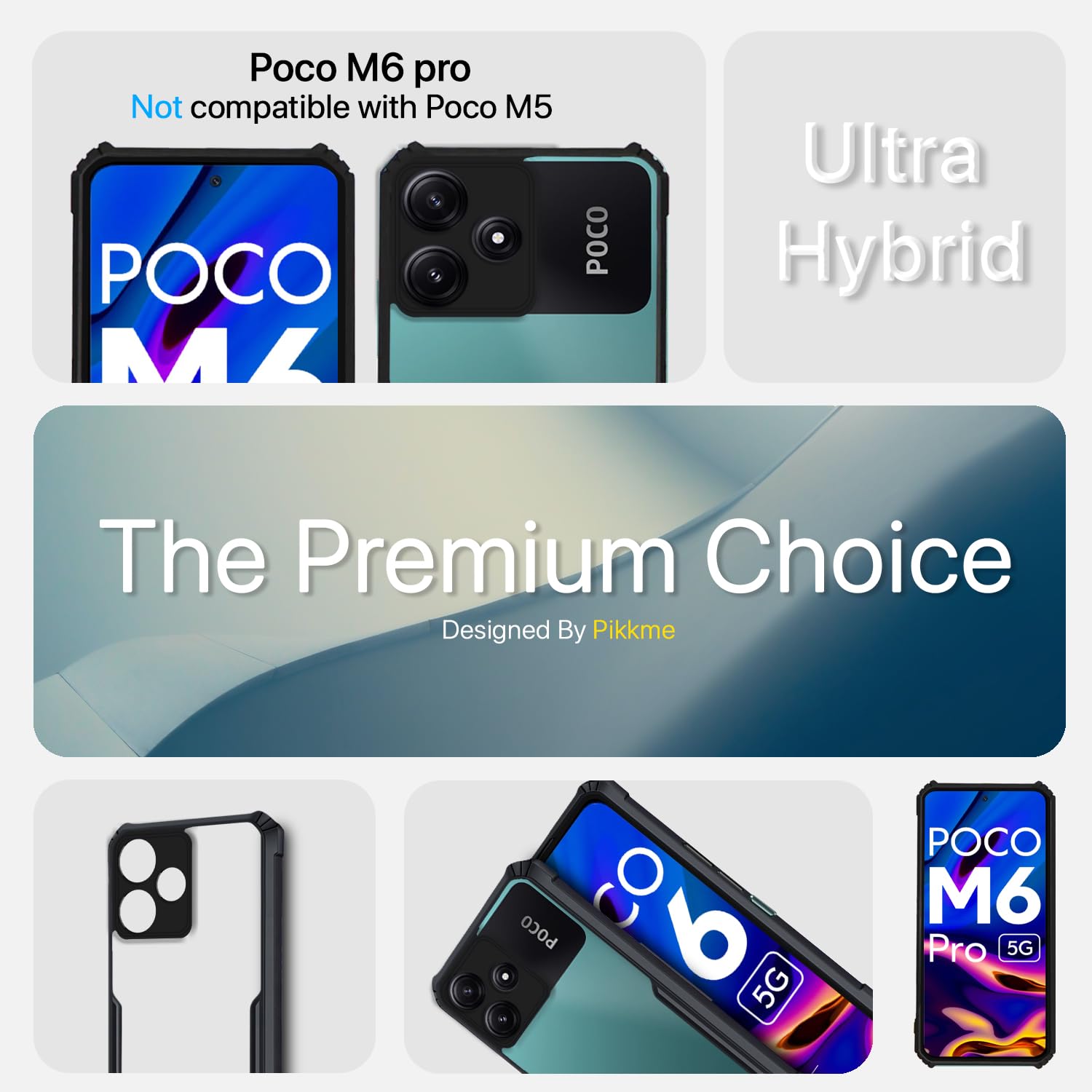 Poco M6 Pro 5G mobile back cover in black by Pikkme – photo 2