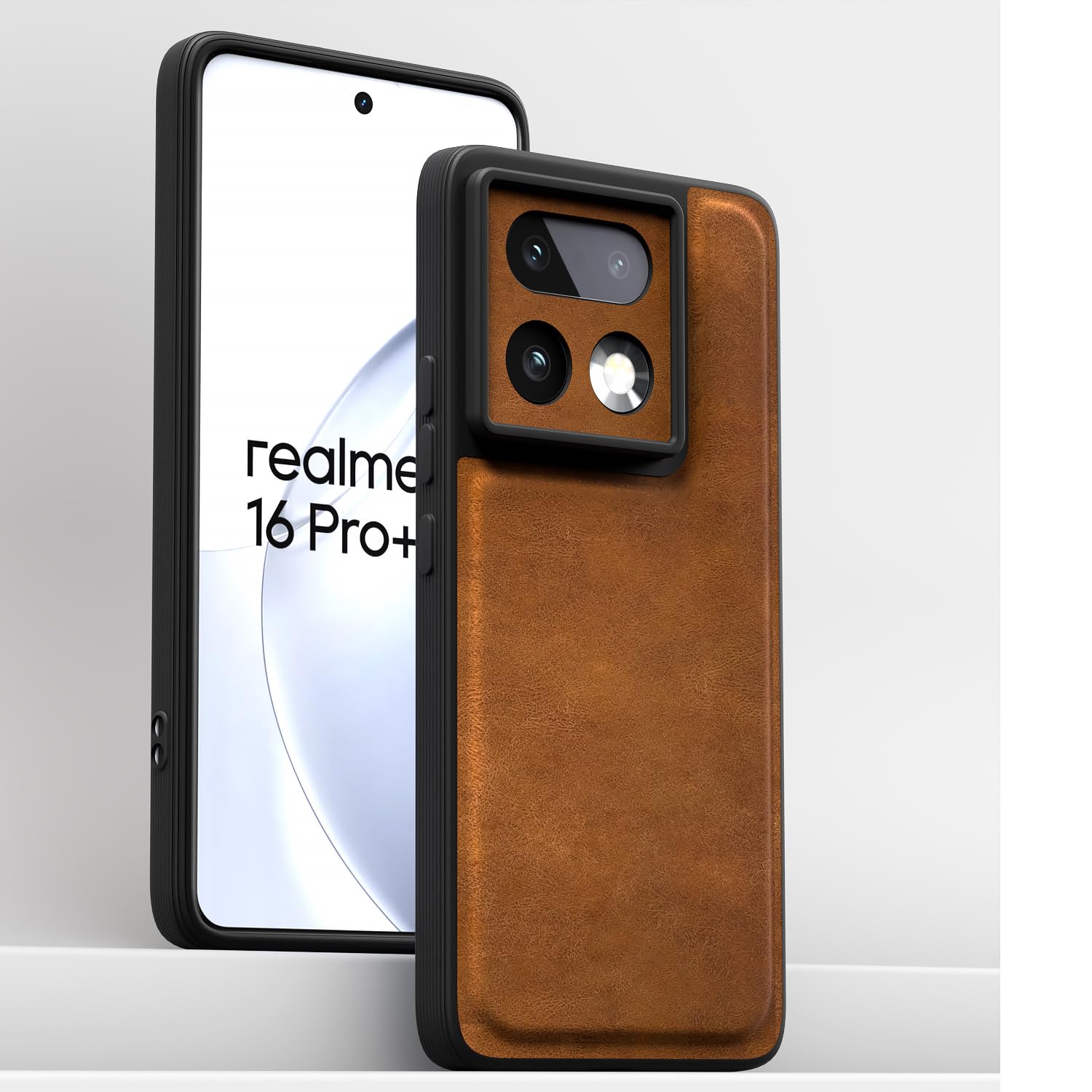 Pikkme Realme 16 Pro Plus 5G Leather brown back cover – photo 2