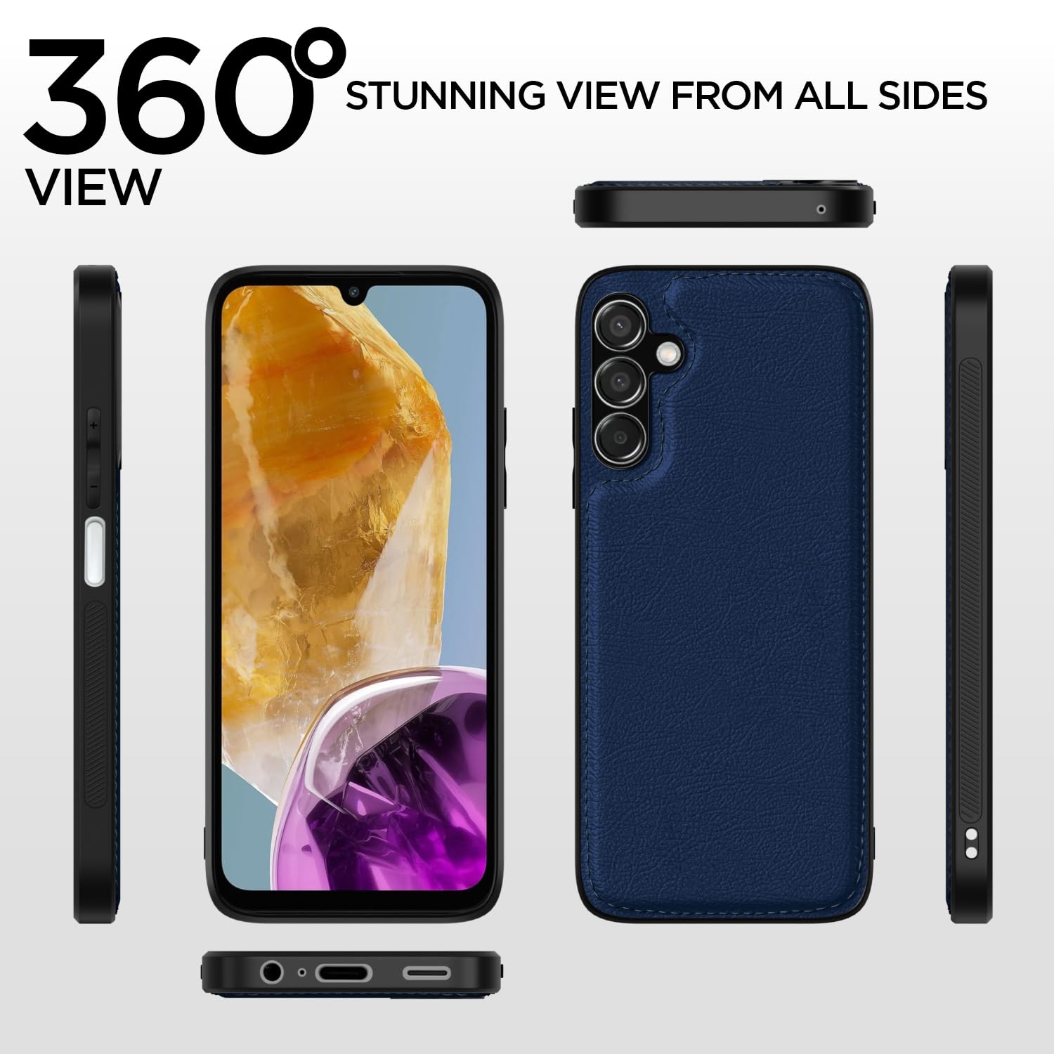 Pikkme Samsung Galaxy M15 / F15 / M15 5G Leatherback Back Case | Blue