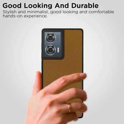 Pikkme tan Leatherback mobile back cover for Moto Edge 50 Fusion/G96 5G – photo 7